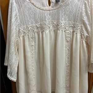 Elegant Cream Lace Women's Top